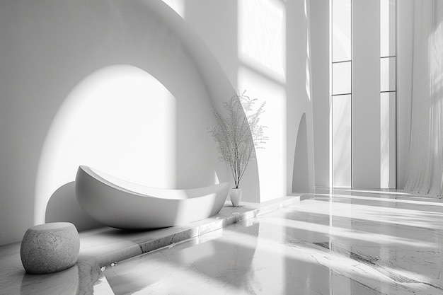 Hintergrund der virtuellen Realität, minimalistischer Lebensstil im Innenraum