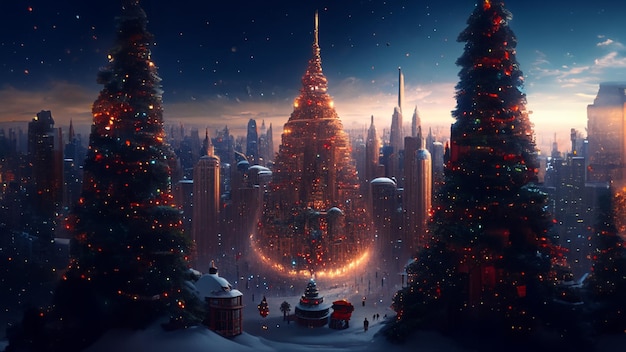 Hintergrund der Weihnachtszeit in der Stadt