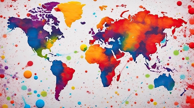 Hintergrund der Weltkartenmalerei. Generative KI