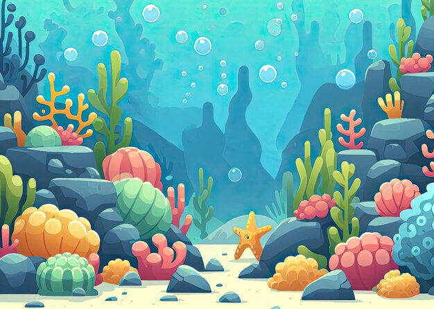 Foto hintergrund des 2d-videospiels ocean