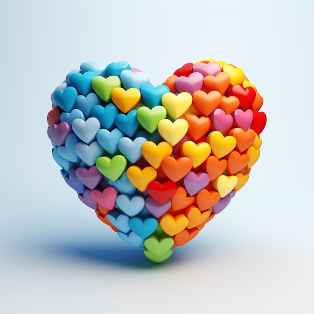 Hintergrund des 3D-Inflated Heart Valentine