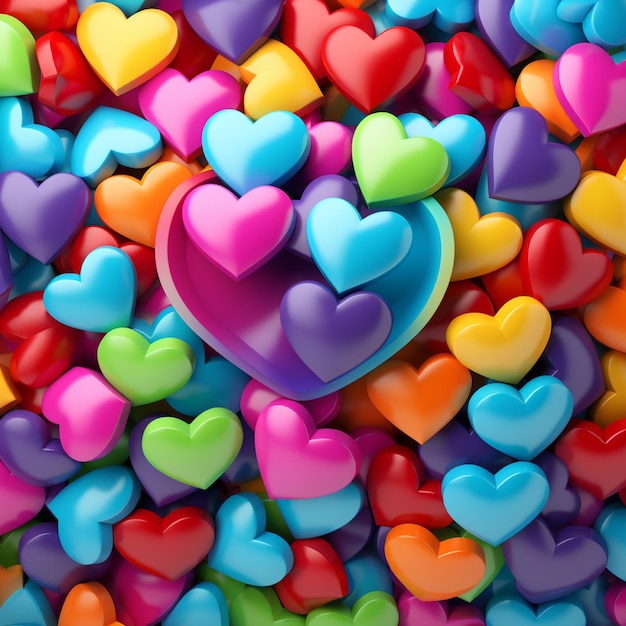 Hintergrund des 3D-Inflated Heart Valentine