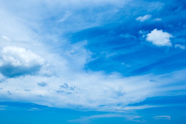 Hintergrund des blauen Himmels mit kleinen Wolken