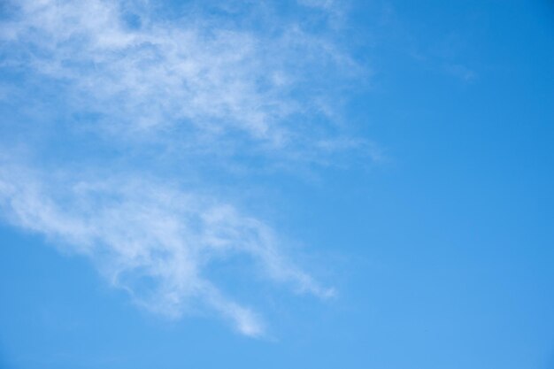 Hintergrund des blauen Himmels mit weißen, flauschigen Cumulus-Wolken Panorama der weißen, flauschigen Wolken am blauen Himmel Schöner riesiger blauer Himmel mit erstaunlich verstreuten Cumulus-Wolken