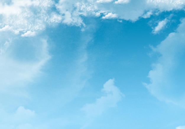 Hintergrund des blauen Himmels mit weißen Wolken. Weiße Kumuluswolken am klaren blauen Himmel.