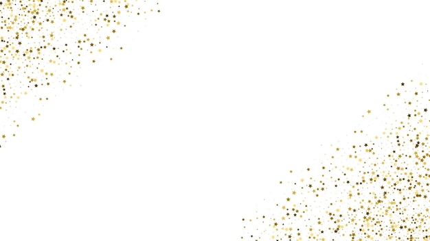 Hintergrund des Eckrahmens von Gold Star Confetti