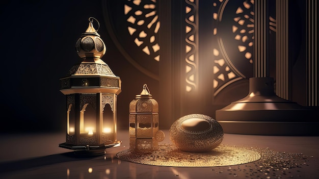 Hintergrund des islamischen Feiertags Illustration AI generativ