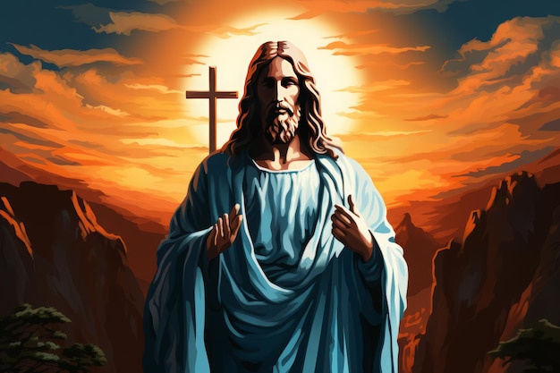 Hintergrund des Karfreitags mit Jesus Christus und dem Kreuz