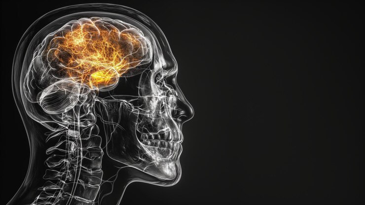 Foto hintergrund des menschlichen kopfes und des gehirns für die kampagne zur psychischen gesundheit
