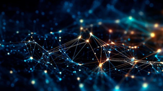 Hintergrund des Netzwerks, komplexe Verbindungen, vernetzte Welt, generative KI