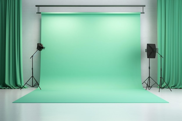 Hintergrund des Produktbildschirms mit pastellgradientgrünem Licht