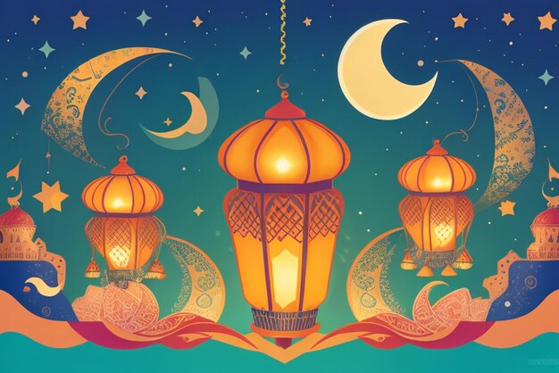 Foto hintergrund des ramadan-festivals ai generativ