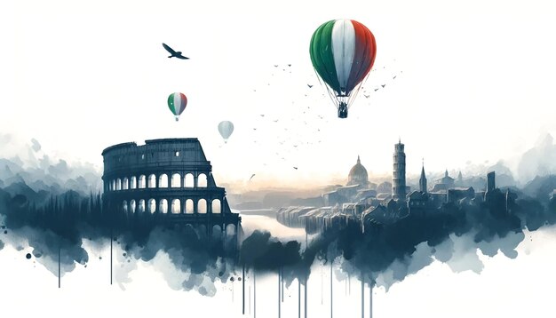 Hintergrund des Tag der Befreiung Italiens im Aquarellstil