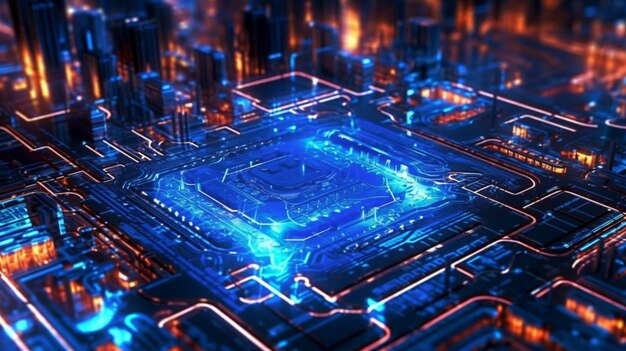 Hintergrund des zukünftigen Technologiekonzepts der Cyber-Schaltung Generative KI