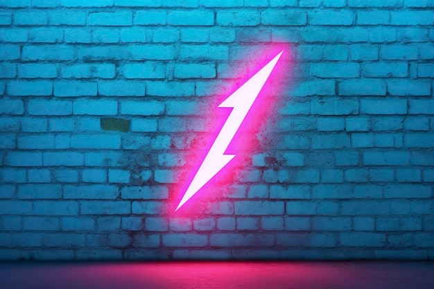 Hintergrund einer Wand, die mit einem Neonstrahl gestaltet ist, um den von Ai erzeugten Szenenkopierraum zu beleuchten