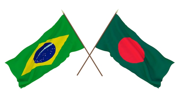 Hintergrund für Designer Illustratoren Flaggen zum Nationalen Unabhängigkeitstag Brasilien und Bangladesch