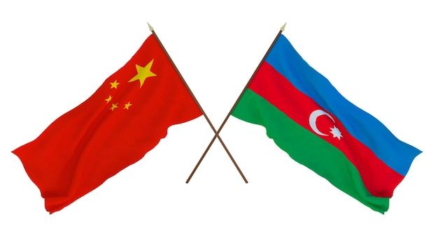 Hintergrund für Designer Illustratoren Flaggen zum nationalen Unabhängigkeitstag Chine und Aserbaidschan