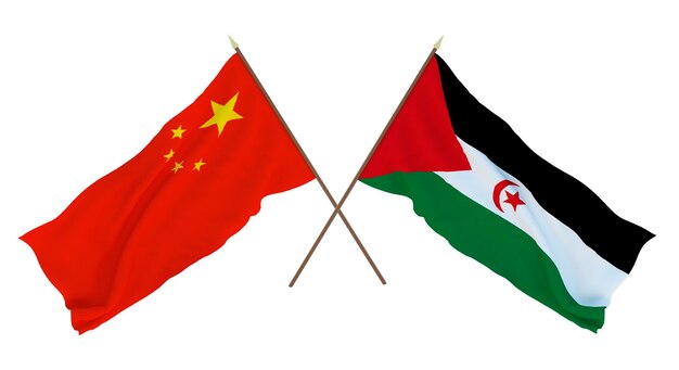 Hintergrund für Designer Illustratoren Flaggen zum Nationalen Unabhängigkeitstag Chine und Westsahara