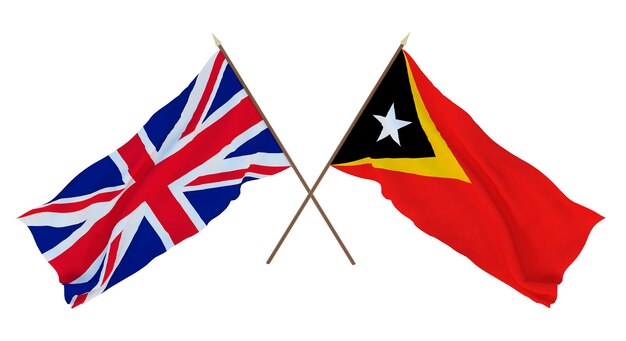 Hintergrund für Designer Illustratoren Flaggen zum Nationalen Unabhängigkeitstag Das Vereinigte Königreich Großbritannien und Nordirland sowie Osttimor