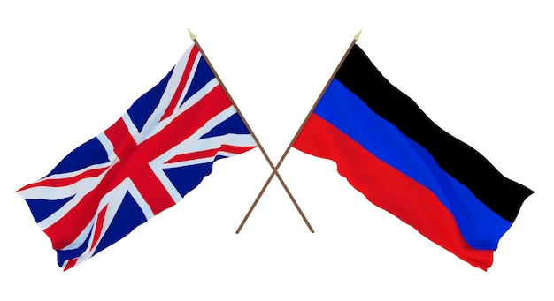 Hintergrund für Designer Illustratoren Flaggen zum Nationalen Unabhängigkeitstag Das Vereinigte Königreich Großbritannien und Nordirland und die Volksrepublik Donezk