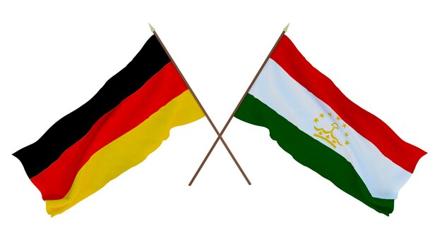 Hintergrund für Designer Illustratoren Flaggen zum Nationalen Unabhängigkeitstag Deutschland und Tadschikistan