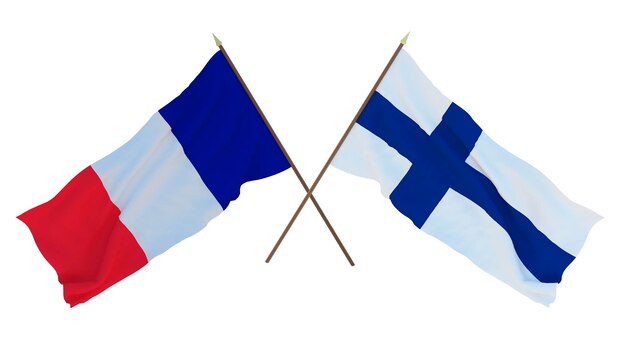 Hintergrund für Designer Illustratoren Flaggen zum Nationalen Unabhängigkeitstag Frankreich und Finnland