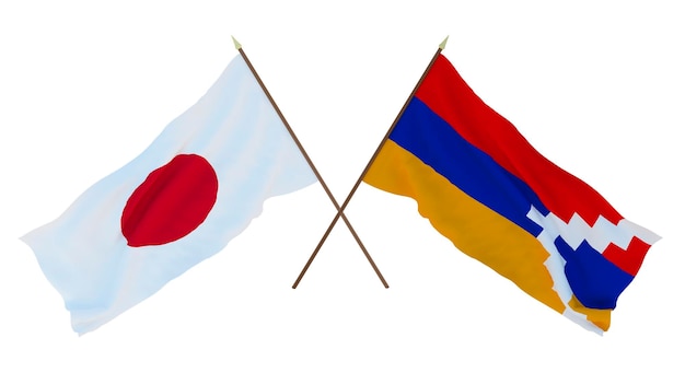 Hintergrund für Designer Illustratoren Flaggen zum Nationalen Unabhängigkeitstag Japan und Arzach