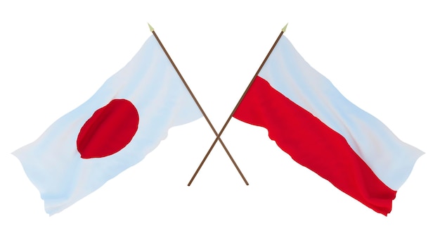 Hintergrund für Designer Illustratoren Flaggen zum Nationalen Unabhängigkeitstag Japan und Polen