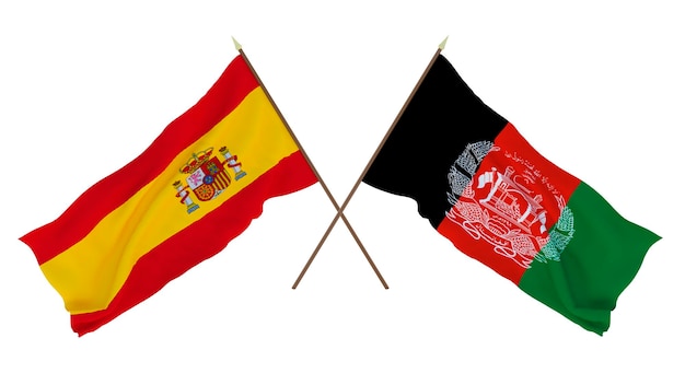 Hintergrund für Designer Illustratoren Flaggen zum Nationalen Unabhängigkeitstag Spanien und Afghanistan