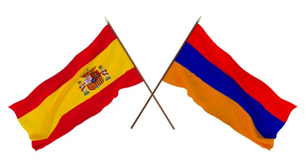 Hintergrund für Designer Illustratoren Flaggen zum Nationalen Unabhängigkeitstag Spanien und Armenien