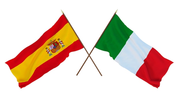 Hintergrund für Designer Illustratoren Flaggen zum Nationalen Unabhängigkeitstag Spanien und Italien