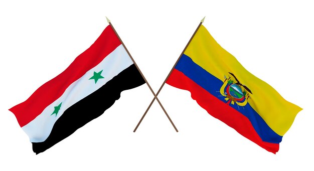 Hintergrund für Designer Illustratoren Flaggen zum Nationalen Unabhängigkeitstag Syrien und Ecuador