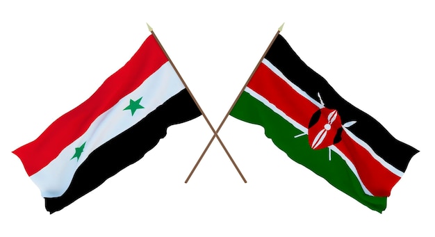 Foto hintergrund für designer illustratoren flaggen zum nationalen unabhängigkeitstag syrien und kenia