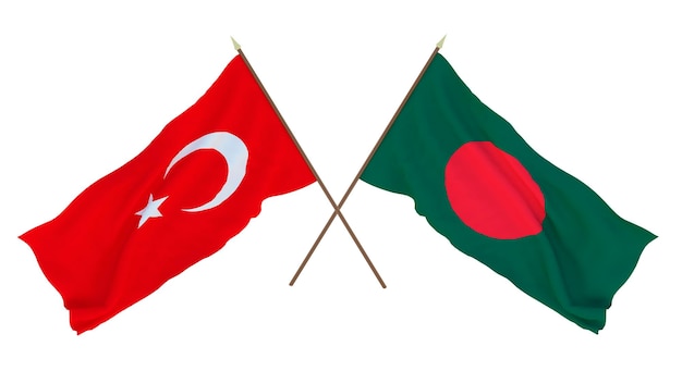 Hintergrund für Designer Illustratoren Flaggen zum Nationalen Unabhängigkeitstag Türkei und Bangladesch