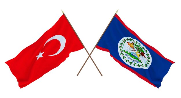 Hintergrund für Designer Illustratoren Flaggen zum Nationalen Unabhängigkeitstag Türkei und Belize