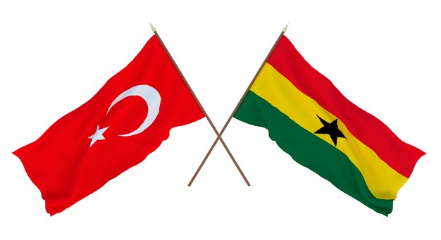 Hintergrund für Designer Illustratoren Flaggen zum Nationalen Unabhängigkeitstag Türkei und Ghana