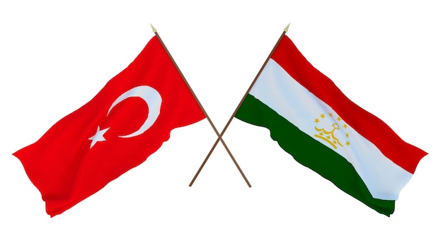 Hintergrund für Designer Illustratoren Flaggen zum Nationalen Unabhängigkeitstag Türkei und Tadschikistan