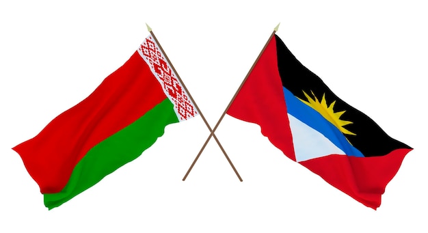 Hintergrund für Designer Illustratoren Flaggen zum Nationalen Unabhängigkeitstag Weißrussland und Barbuda