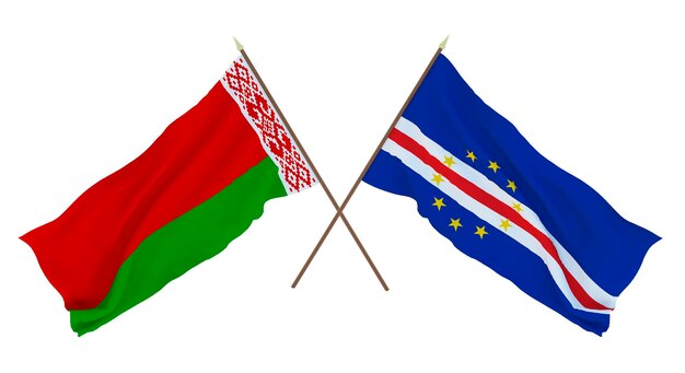 Hintergrund für Designer Illustratoren Flaggen zum Nationalen Unabhängigkeitstag Weißrussland und Kap Verde