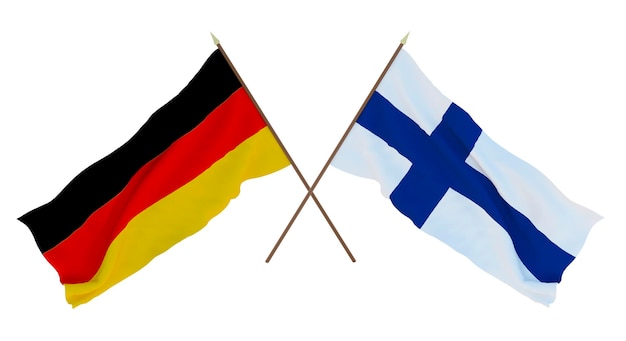 Hintergrund für Designer Illustratoren Nationale Flaggen zum Unabhängigkeitstag Deutschland und Finnland