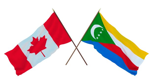 Hintergrund für Designer, Illustratoren Nationale Flaggen zum Unabhängigkeitstag Kanadas und der Komoren