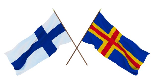 Hintergrund für Designer Illustratoren Nationale Unabhängigkeitstagsflaggen Finnland und Alandinseln