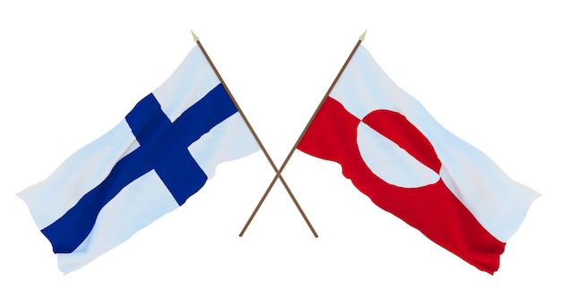 Hintergrund für Designer Illustratoren Nationale Unabhängigkeitstagsflaggen Finnland und Grönland