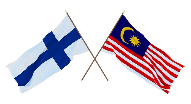 Hintergrund für Designer Illustratoren Nationale Unabhängigkeitstagsflaggen Finnland und Malaysia