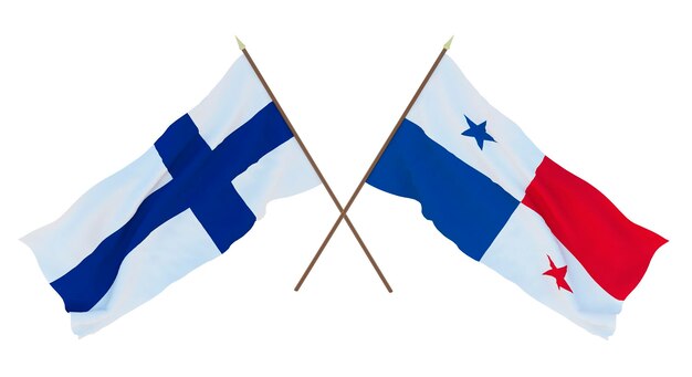 Hintergrund für Designer Illustratoren Nationale Unabhängigkeitstagsflaggen Finnland und Panama