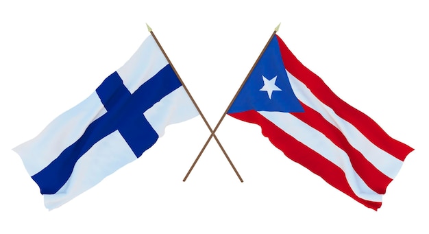 Hintergrund für Designer Illustratoren Nationale Unabhängigkeitstagsflaggen Finnland und PuertoRico