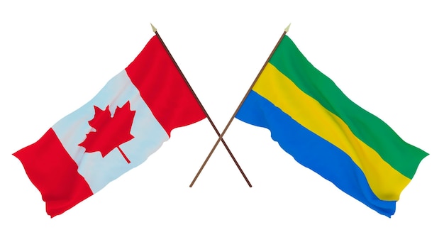 Hintergrund für Designer Illustratoren Nationale Unabhängigkeitstagsflaggen Kanada und Gobon