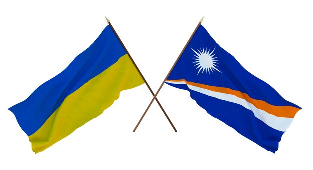 Hintergrund für Designer Illustratoren Nationaler Unabhängigkeitstag Flaggen der Ukraine und der Marshallinseln