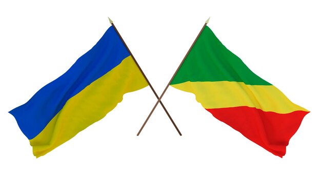 Hintergrund für Designer Illustratoren Nationaler Unabhängigkeitstag Flaggen der Ukraine und des Kongo Brazzaville