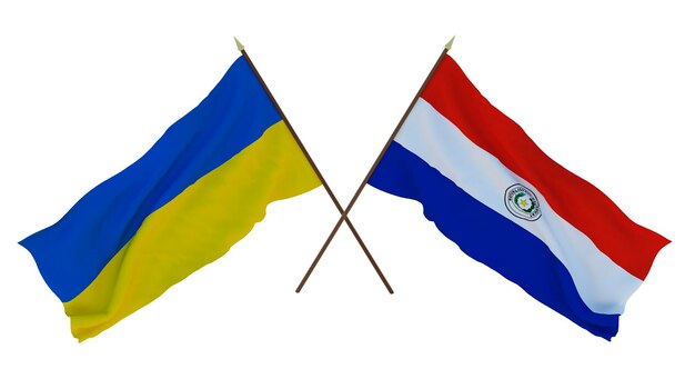 Hintergrund für Designer Illustratoren Nationaler Unabhängigkeitstag Flaggen der Ukraine und Paraguays